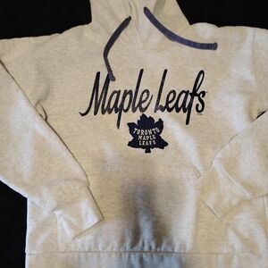 Fanatics Gray Maple Leafs Pullover Hoodie with Navy Accents